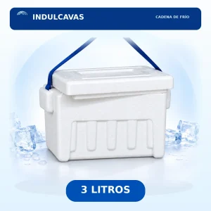 Nevera de icopor de 3 litros Indulcavas para cadena de frío