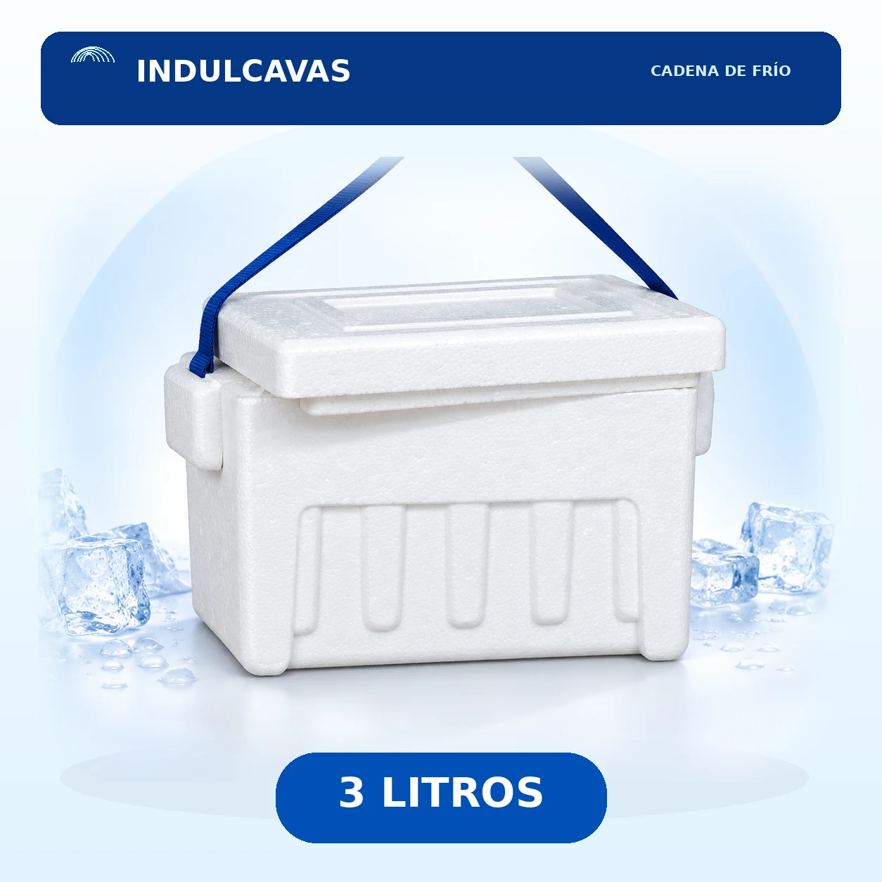 Nevera de icopor de 3 litros Indulcavas para cadena de frío