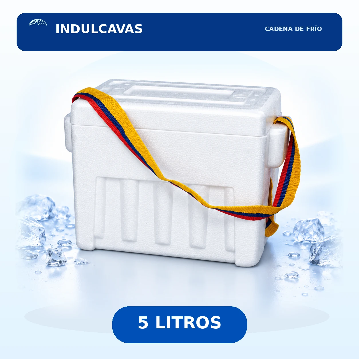 Nevera de icopor de 5 litros Indulcavas para cadena de frío
